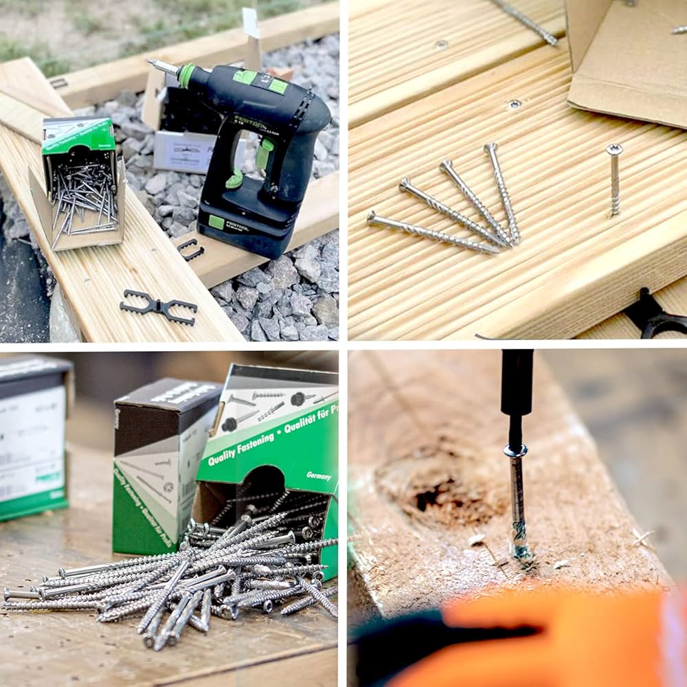 TERRASSCO Śruby tarasowe 6,0 x 100 mm, 100 sztuk, stal